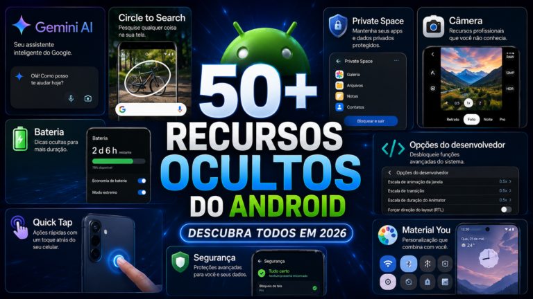 Recursos Ocultos do Android: 50+ Dicas e Truques Secretos para Dominar Seu Dispositivo em 2026