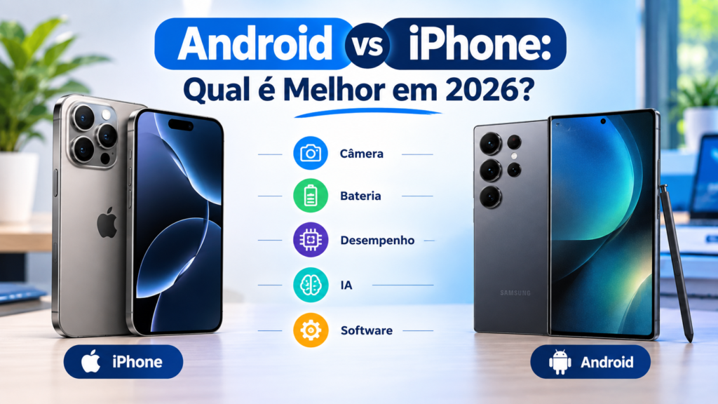 Android vs iPhone: qual é melhor em 2026