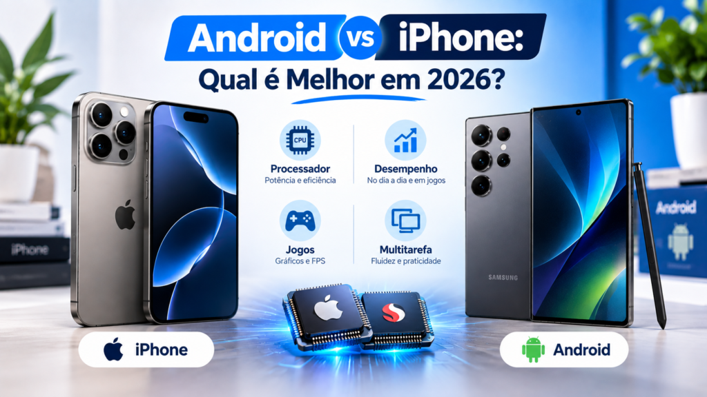 Comparação de desempenho entre Android e iPhone em 2026