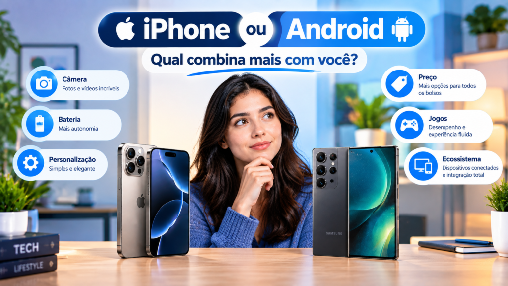 Como escolher entre Android e iPhone em 2026