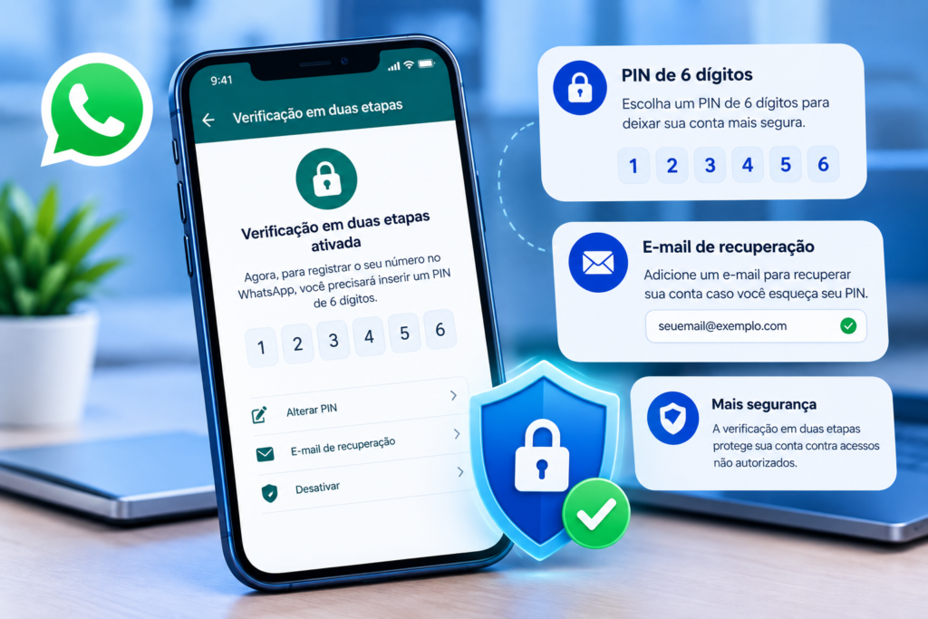 Verificação em duas etapas para proteger a conta do WhatsApp